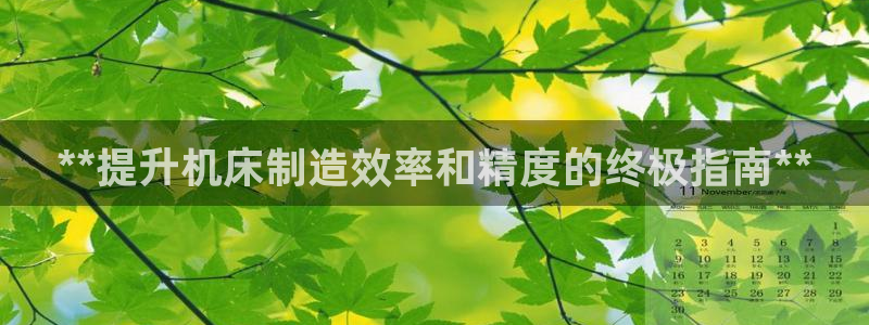 彩神iv是正规平台吗?：**提升机床制造效率和精度的终极指南