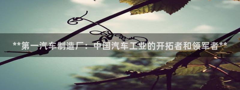 彩神8彩平台：**第一汽车制造厂：中国汽车工业的开拓者和领军
