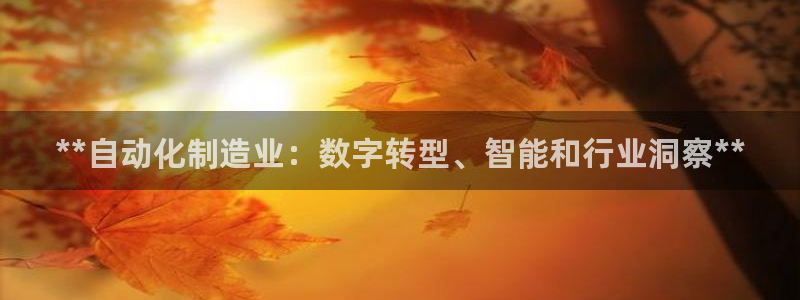 彩神赢钱了吗是真的吗：**自动化制造业：数字转型、智能和行业洞察**