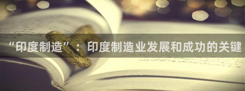彩神平台注册登录：“印度制造”：印度制造业发展和成功的关键