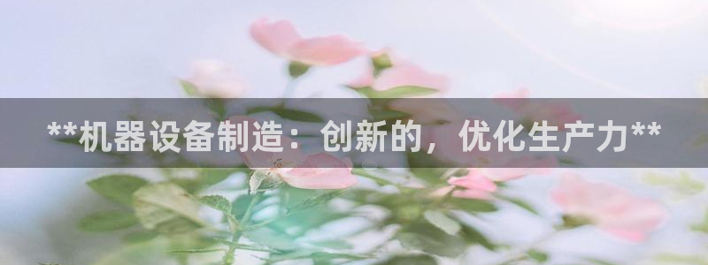 彩神大发如何观察走势：**机器设备制造：创新的，优化生产力**