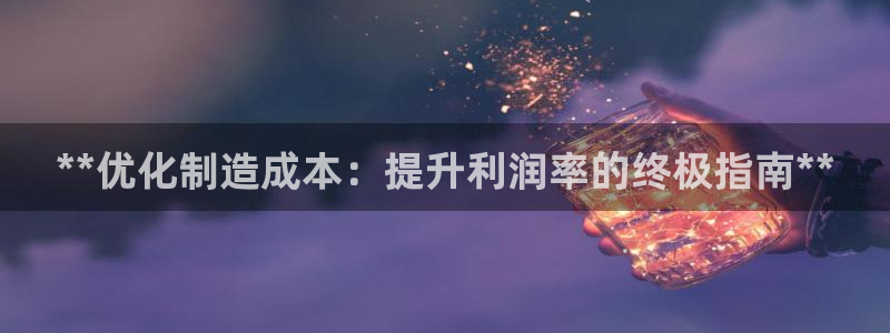 彩神赢了钱登录不上去：**优化制造成本：提升利润率的终极指南**