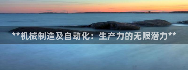 彩神iv真的能赚钱吗：**机械制造及自动化：生产力的无限潜力**