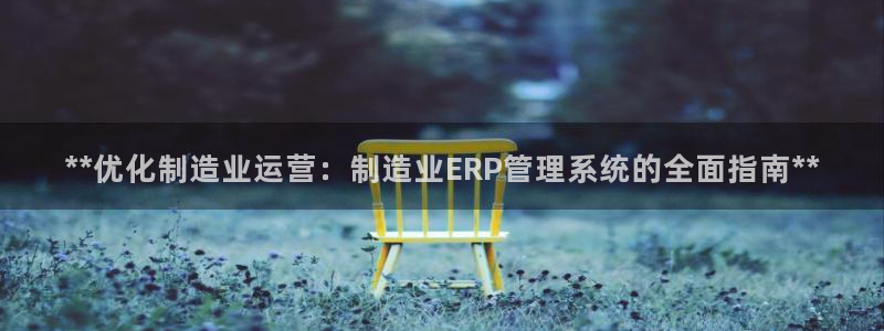 彩神vll官网在线登录：**优化制造业运营：制造业ERP管理