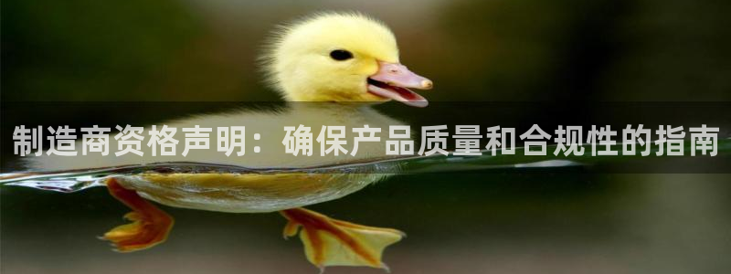 彩神大发三期计划网站：制造商资格声明：确保产品质量和合规性的指南