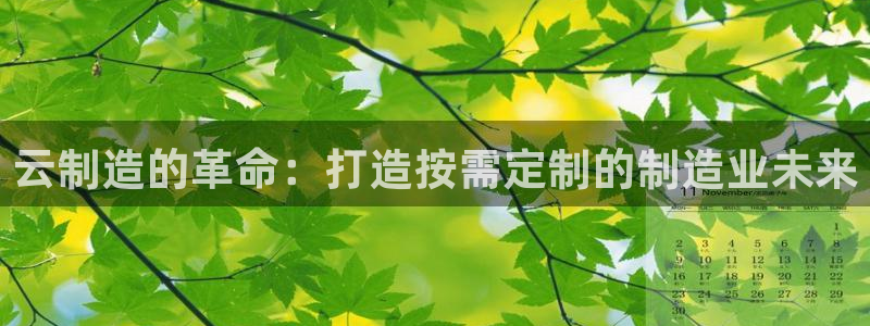 新版彩神v8登录不上去：云制造的革命：打造按需定制的制造业未来
