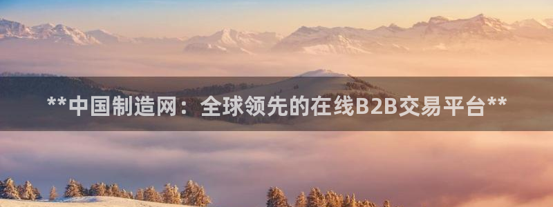 彩神v8是一个什么平台：**中国制造网：全球领先的在线B2B交易平台**