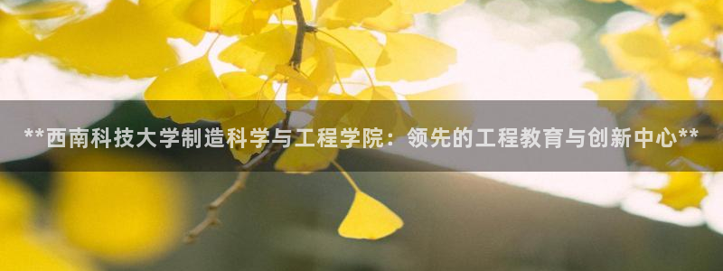 下载彩神乐发V1：**西南科技大学制造科学与工程学院：领先的工程教育与创新中心**
